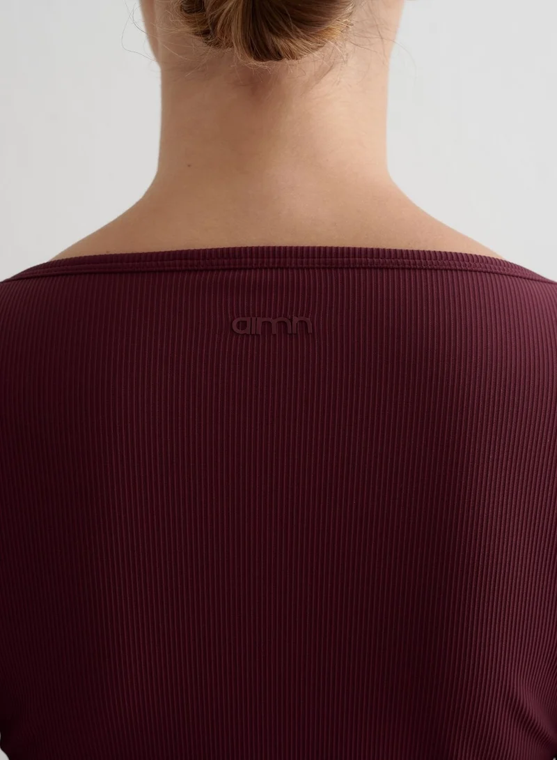 Cherry Ribbed Performance Zipped Cardigan