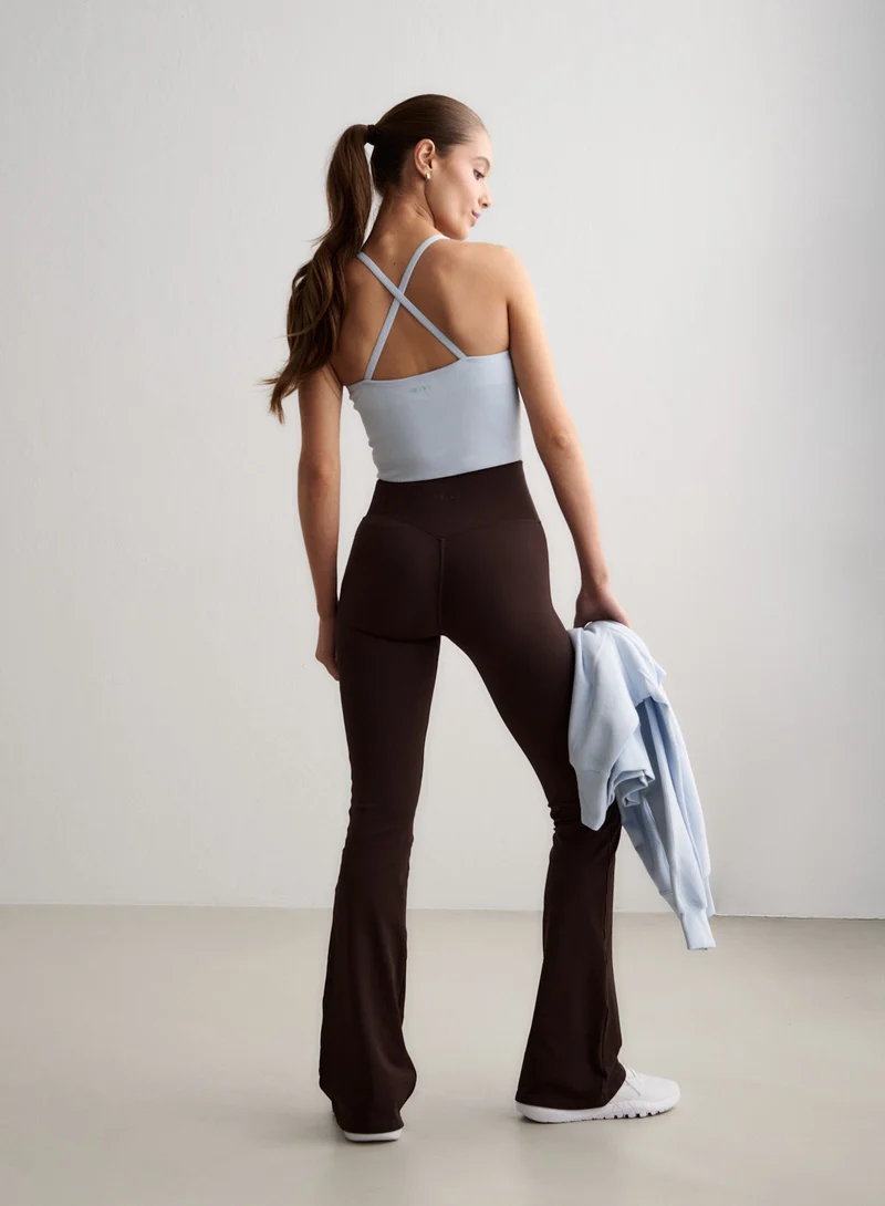 Chocolate Shape Seamless Flare Tights