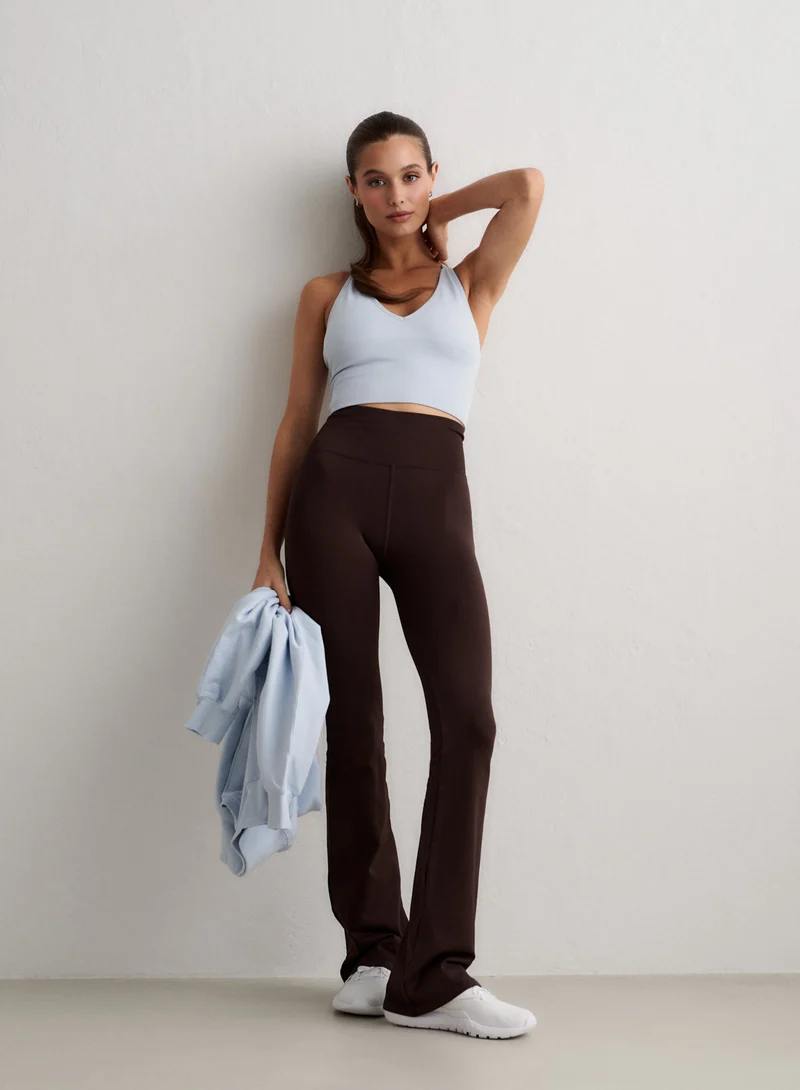 Chocolate Shape Seamless Flare Tights