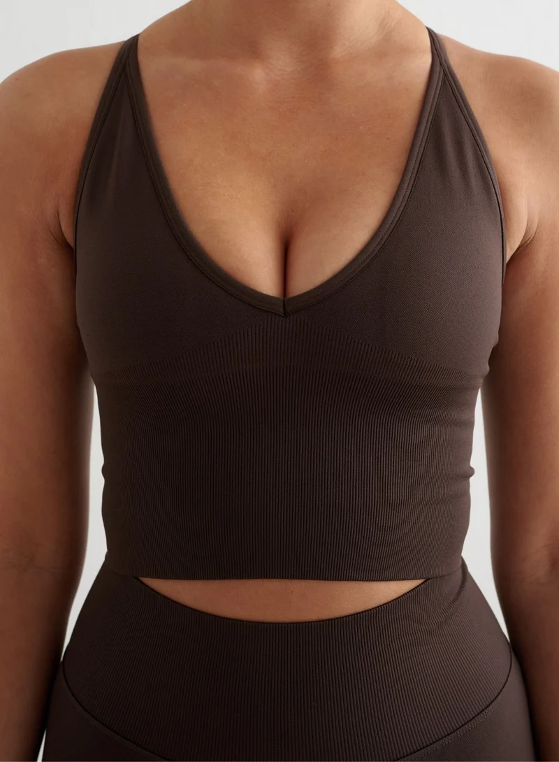 Chocolate Shape Seamless Cross Back Bralette