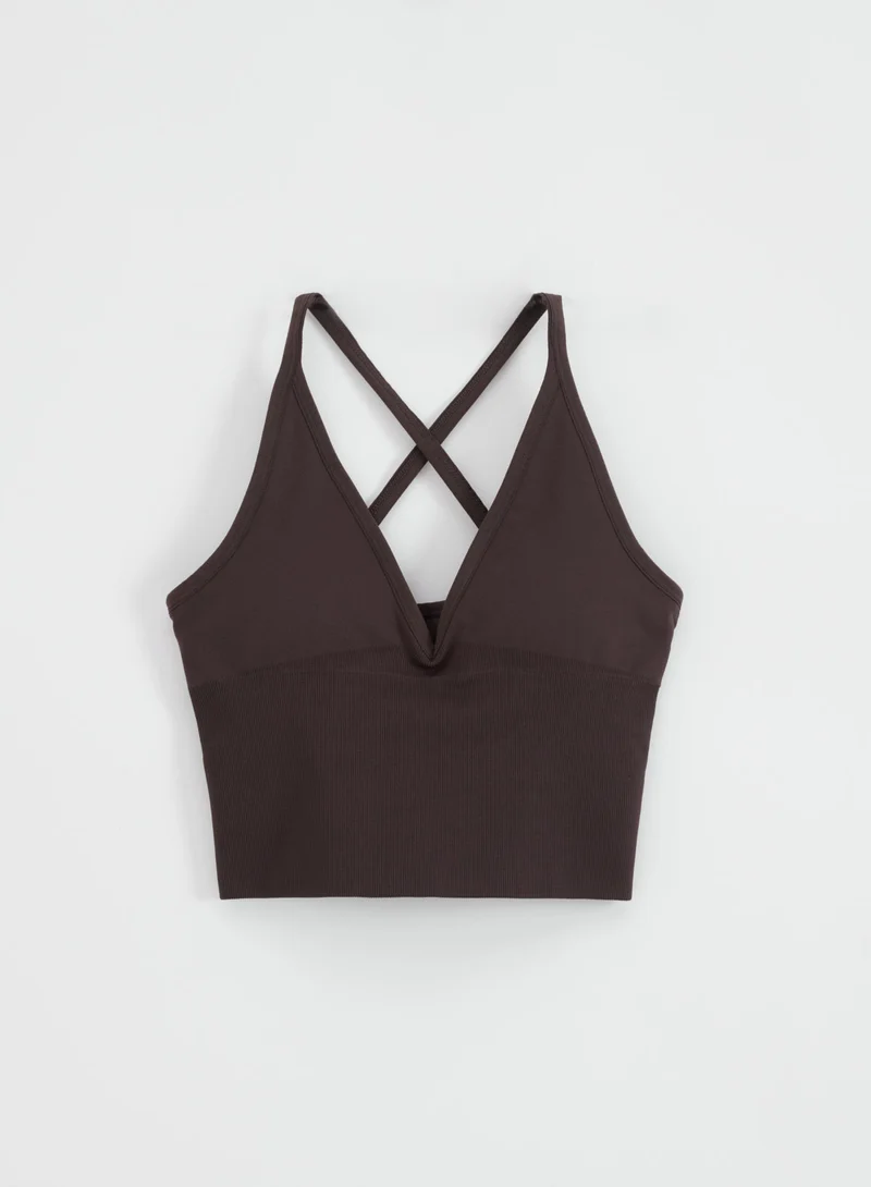 Chocolate Shape Seamless Cross Back Bralette
