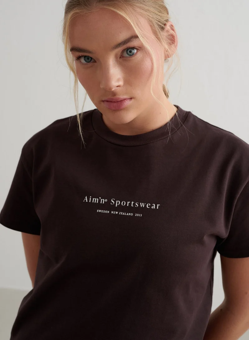 Cacao Serif Boxy T-shirt