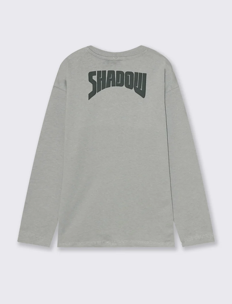 T-shirt Sonic maniche lunghe in cotone - Grigio