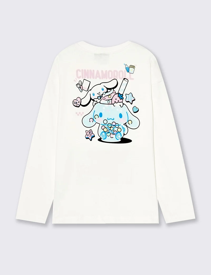 T-shirt lunga Cinnamoroll in cotone - Bianco