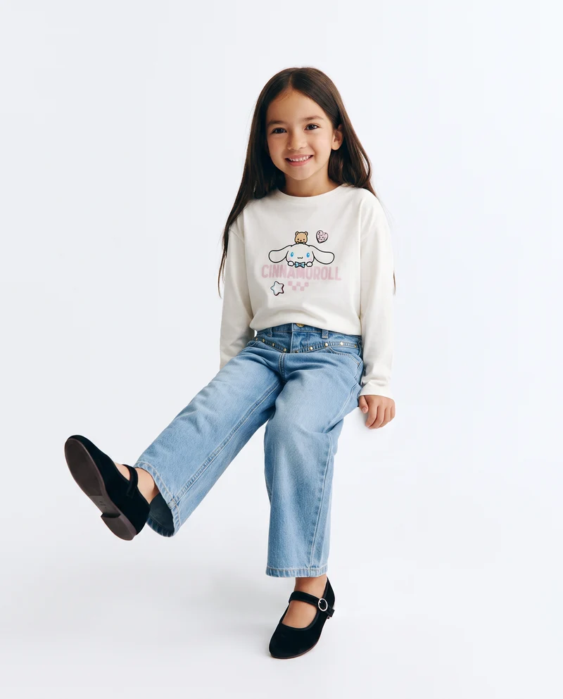 T-shirt lunga Cinnamoroll in cotone - Bianco