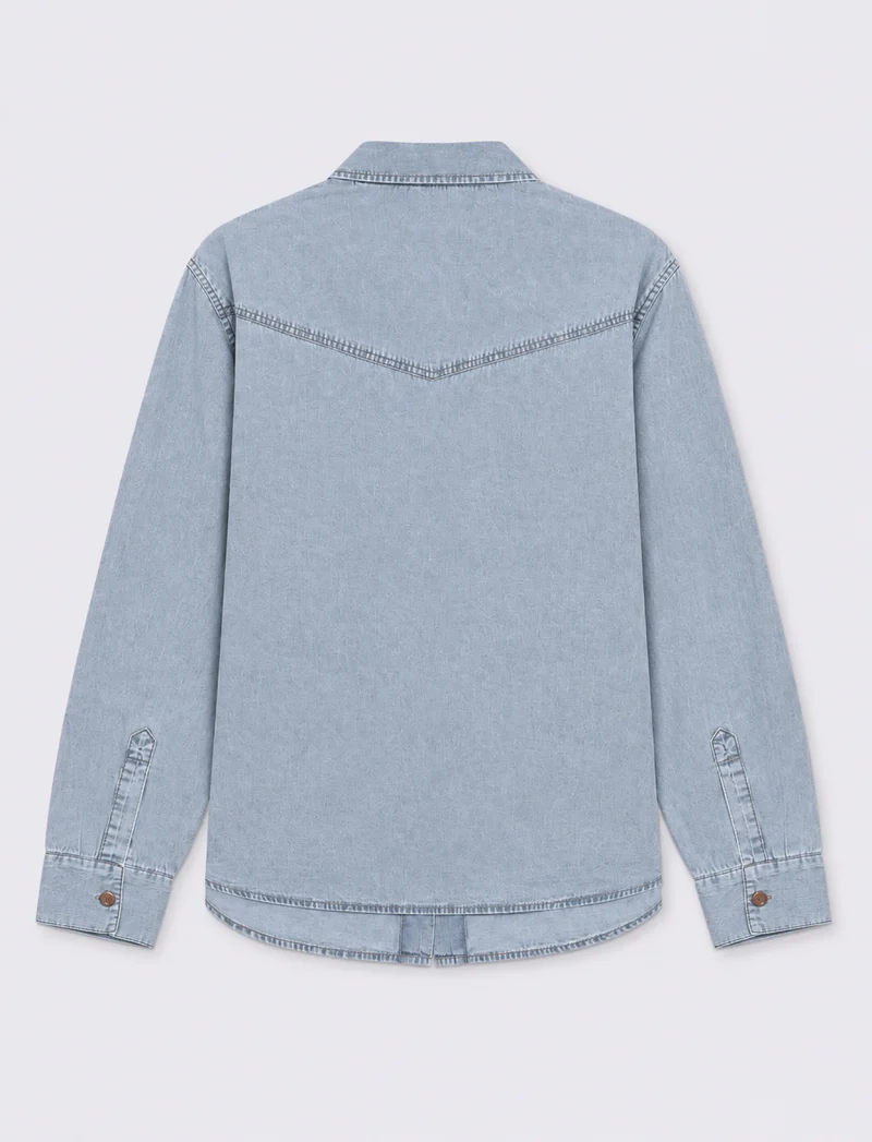 Camicia a manica lunga con carrè - Denim