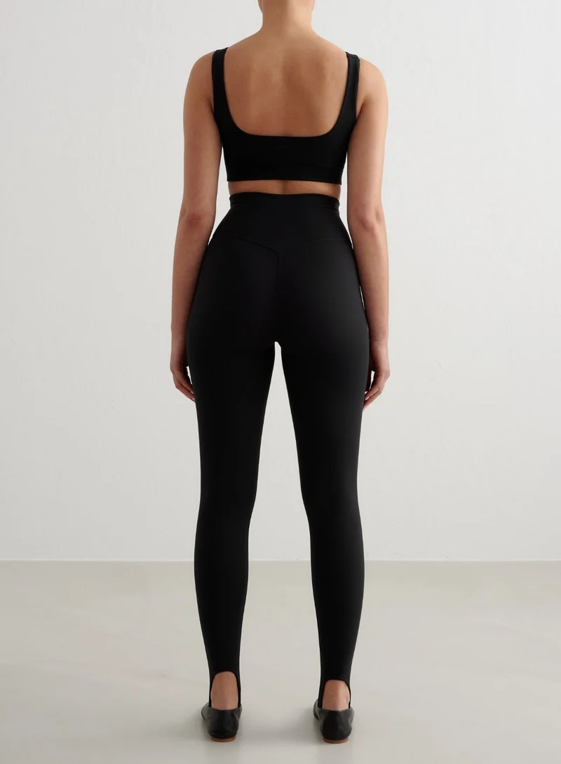 Black Sense Stirrup Tights