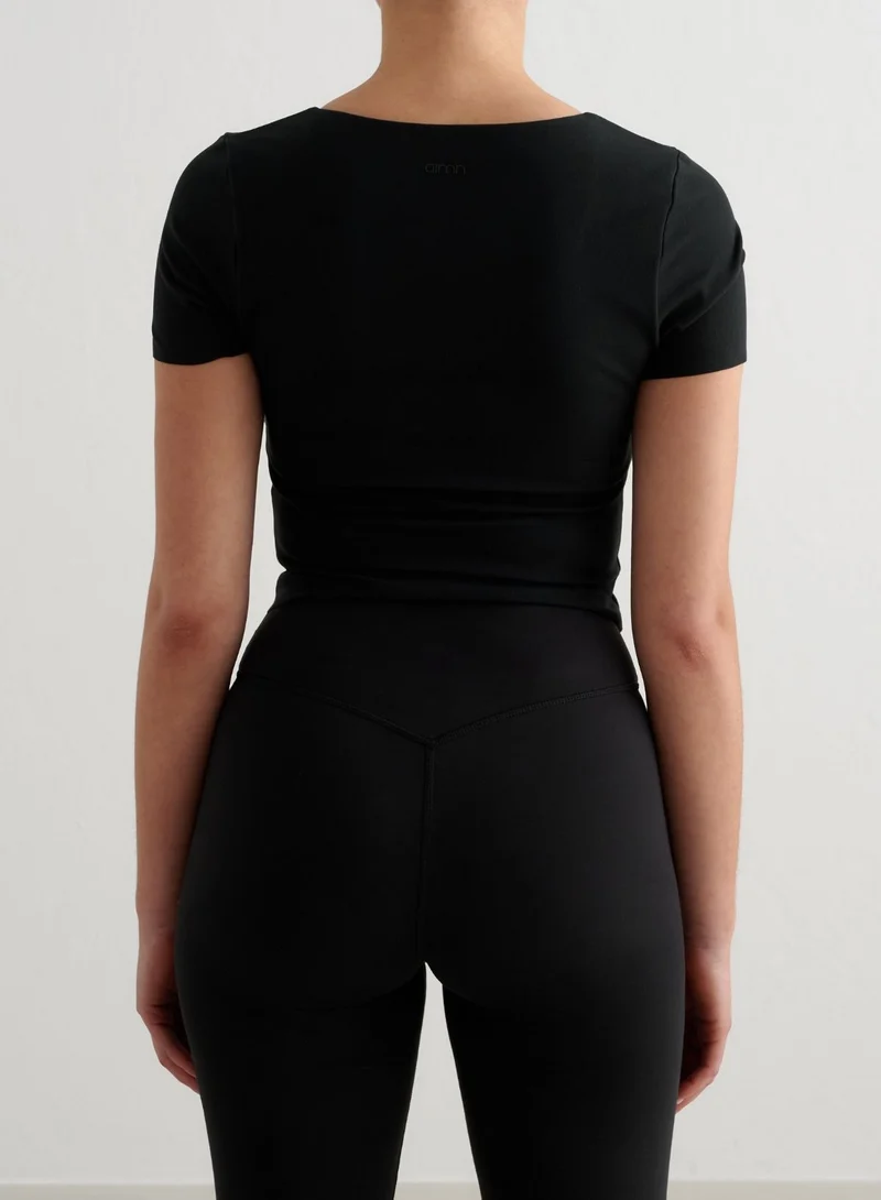 Black Sense Short Sleeve Bralette