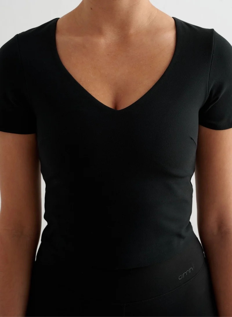 Black Sense Short Sleeve Bralette