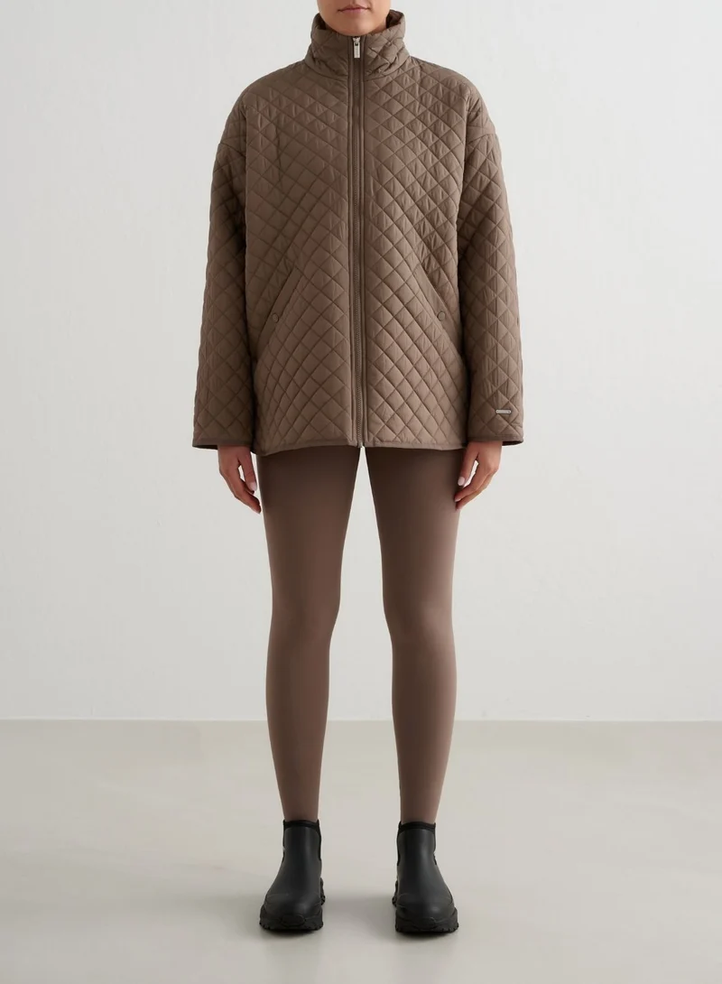 Nougat Oversized Quilted Jacket