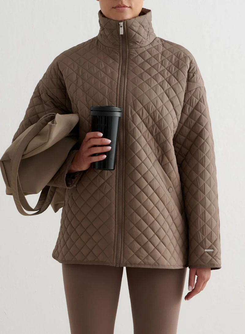 Nougat Oversized Quilted Jacket