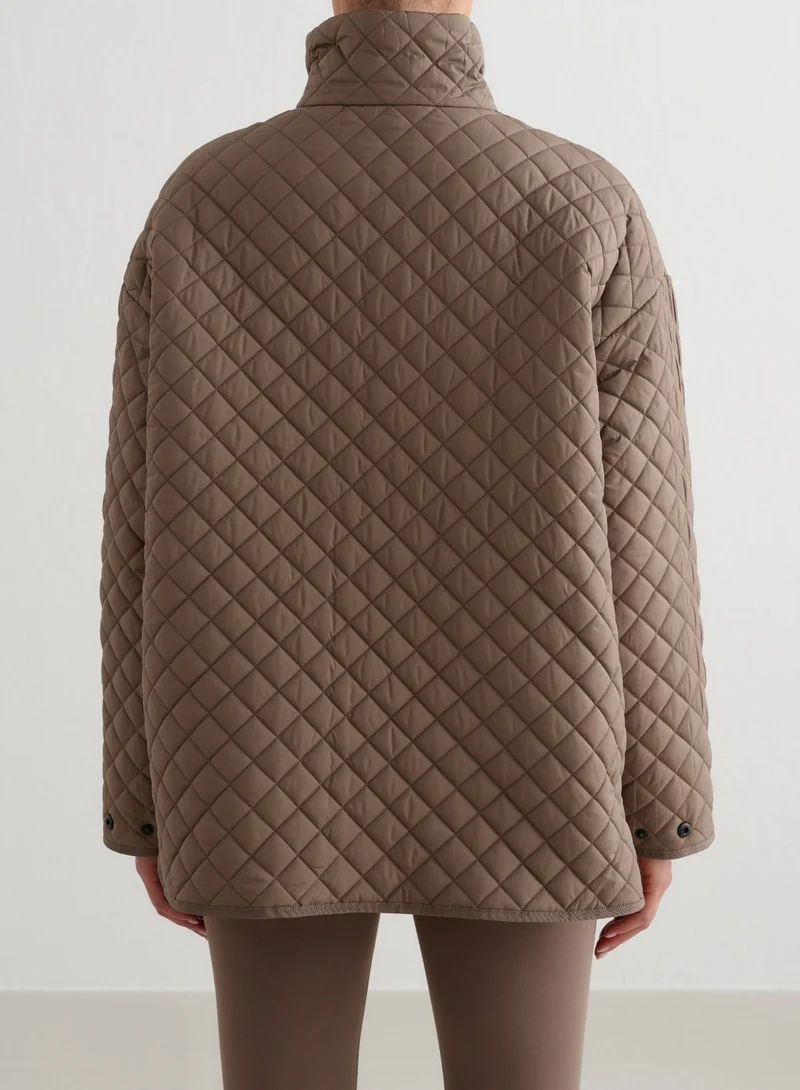 Nougat Oversized Quilted Jacket
