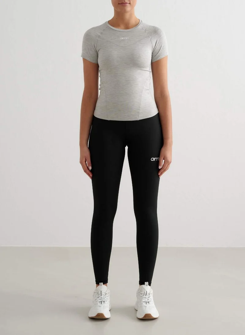Grey Melange Soft Basic Short Sleeve