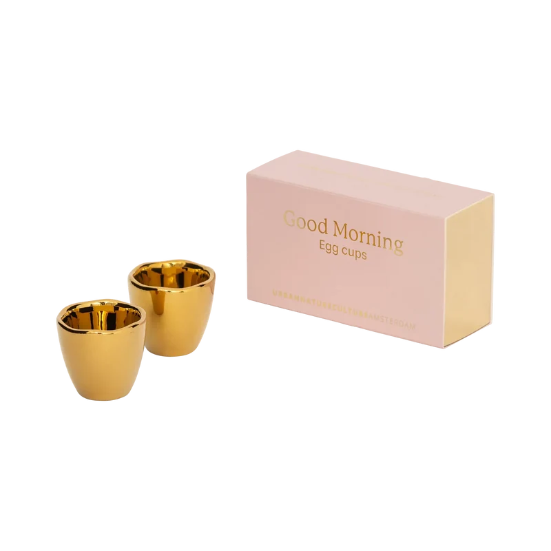 UNC Good Morning egg cup gold set of 2 in giftpack