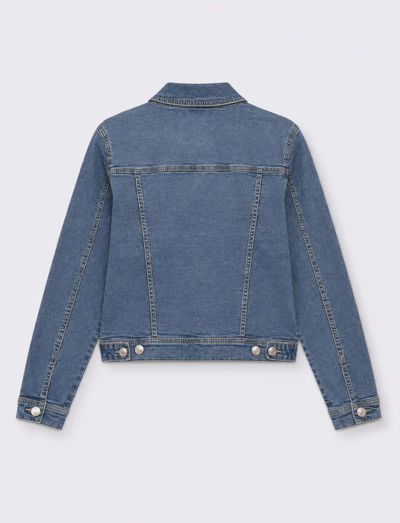 Giubbino in jeans con tasche con patta - Denim
