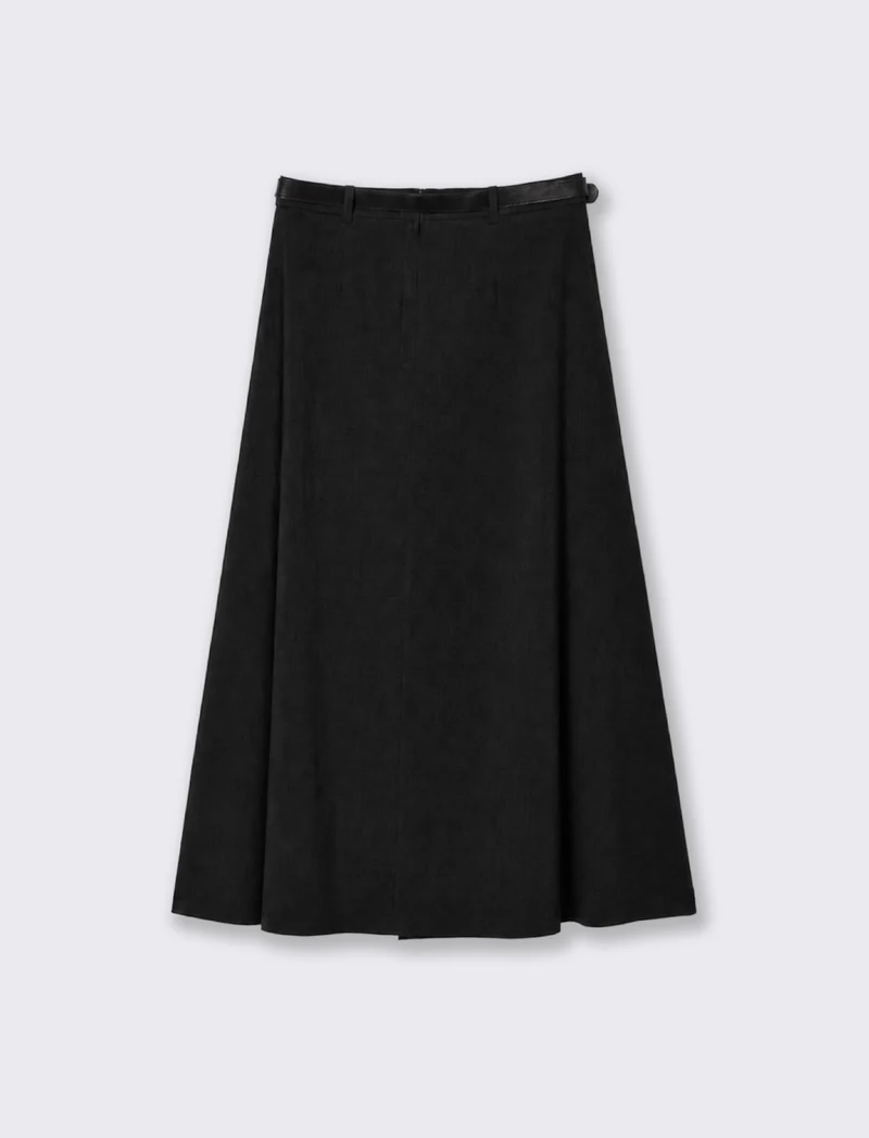 Gonna longuette high waist elegante - Nero