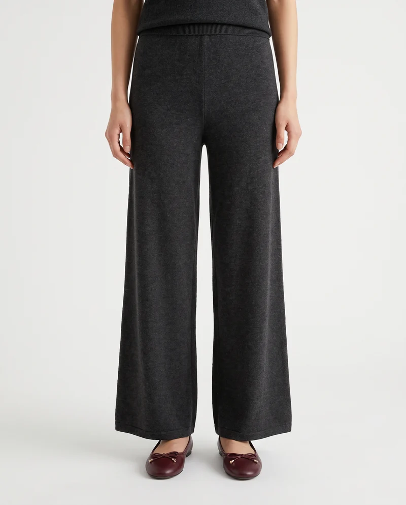Pantaloni morbidi con elastico in vita - Nero