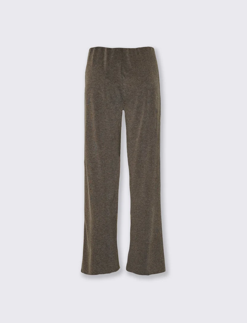 Pantaloni morbidi con elastico in vita - Grigio fango