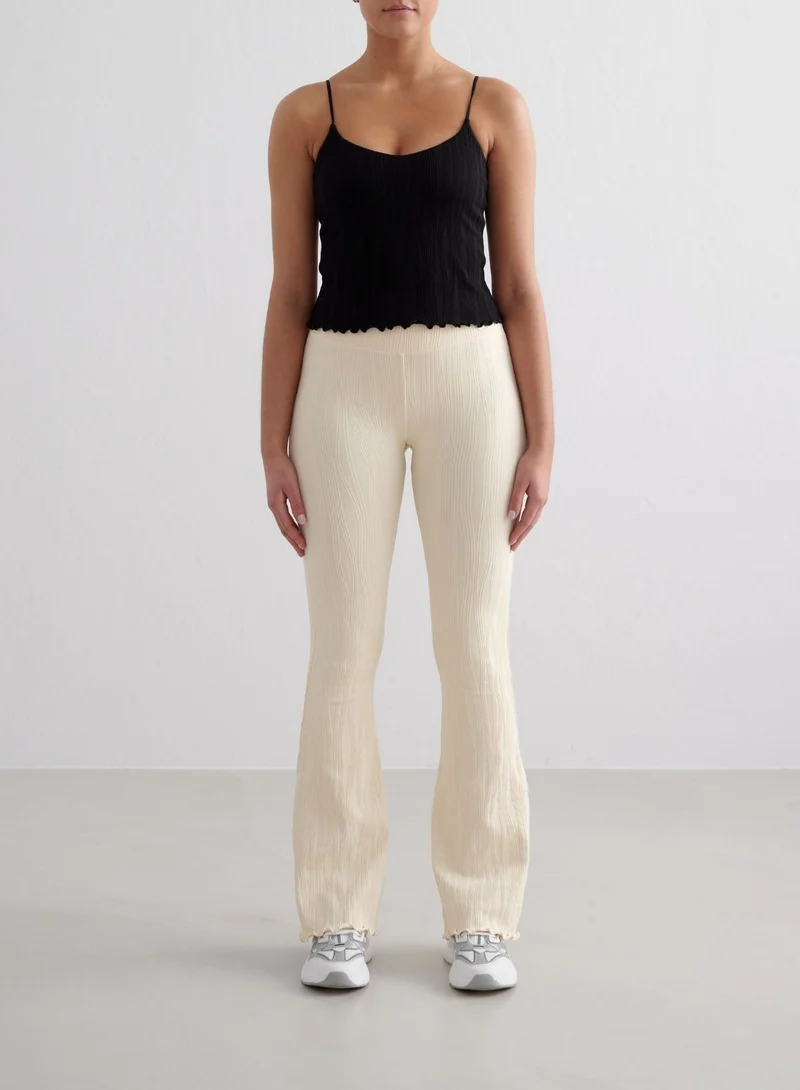 Almond White Tulip Flare Tights
