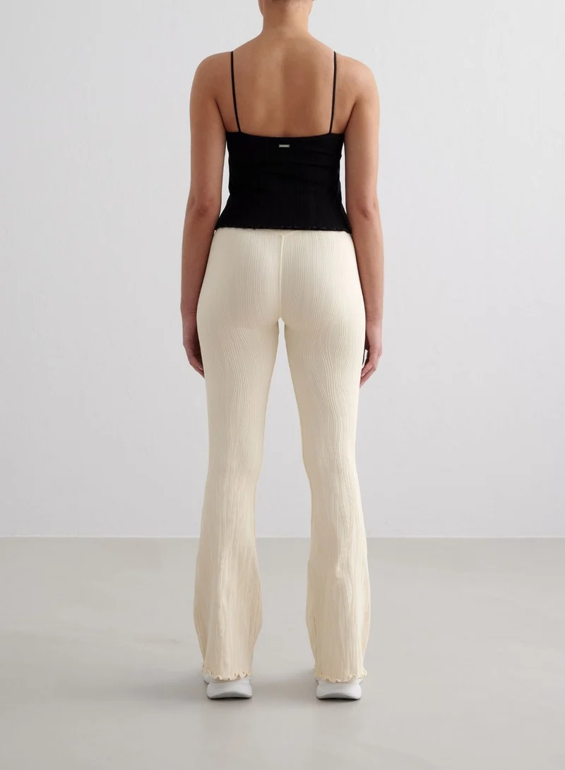 Almond White Tulip Flare Tights