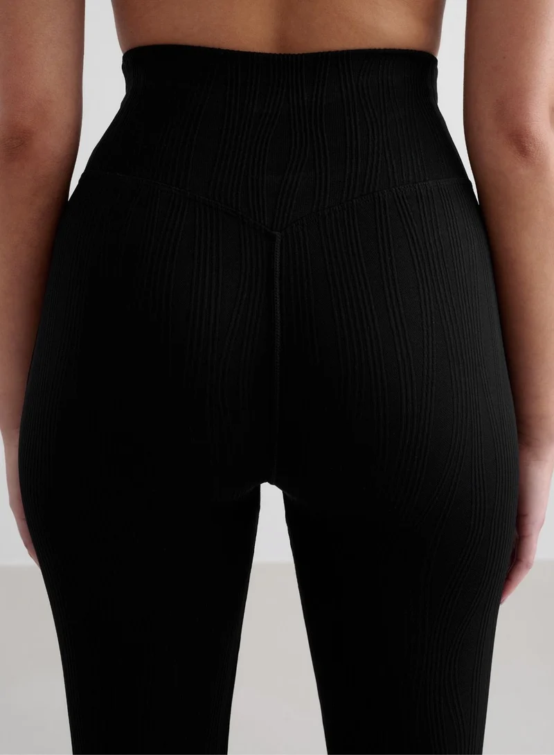 Black Tulip Flare Tights