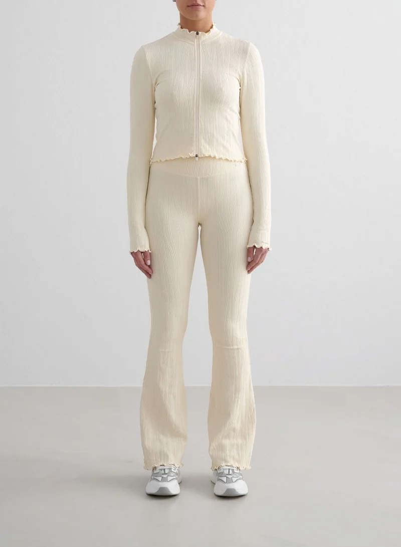 Almond White Tulip Zip Jacket