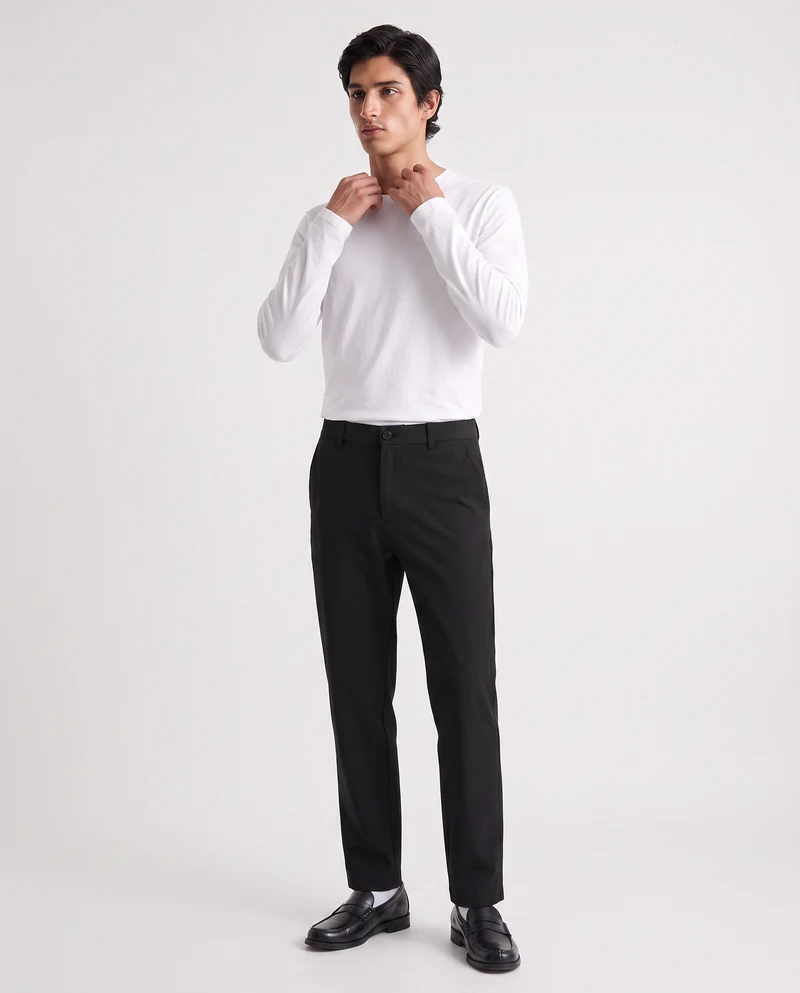 Pantaloni Chino Jogger in Nylon Elasticizzato - Nero