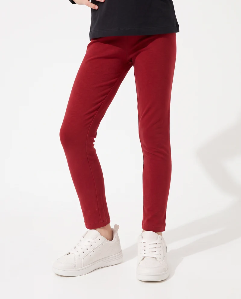 Leggings da bambina con interno garzato - Bordeaux