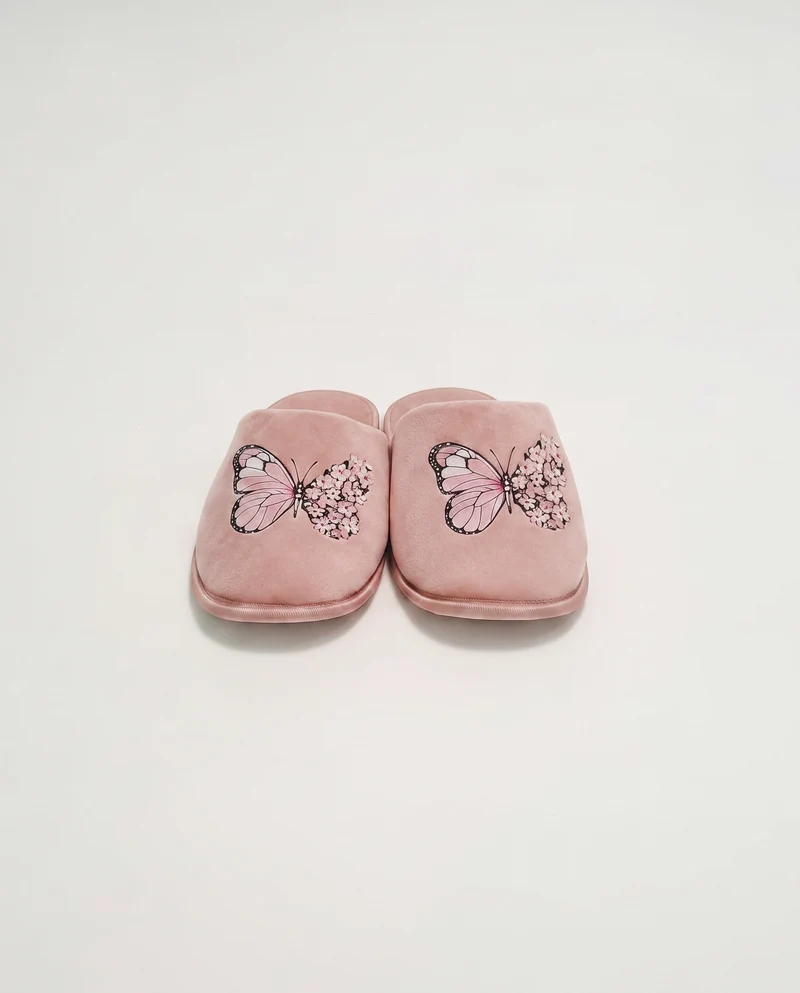 Pantofola da con stampa butterfly - Rosa