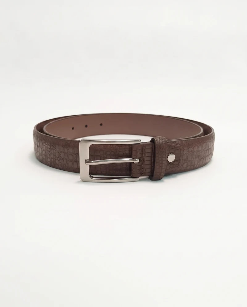 Cintura donna effetto cocco in pelle - Moro
