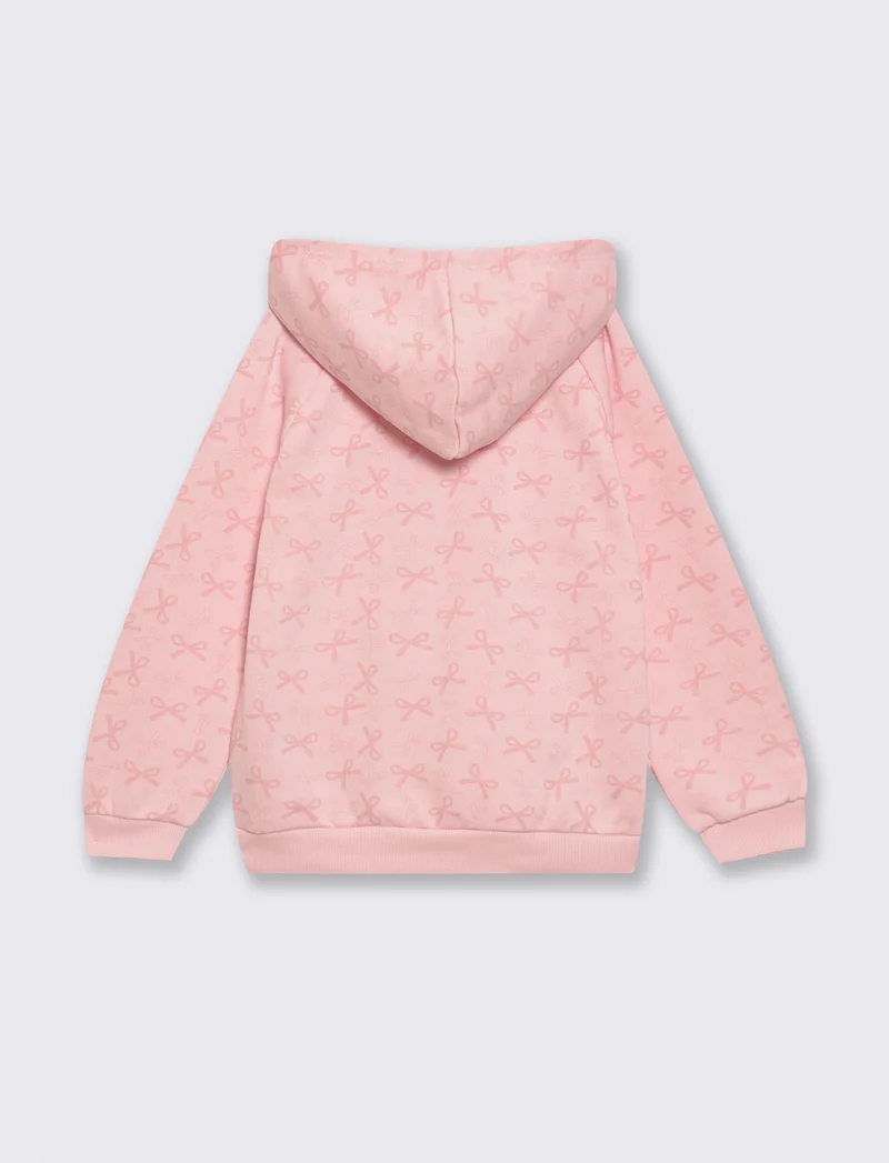 Felpa con cappuccio in polycotone morbido - Rosa