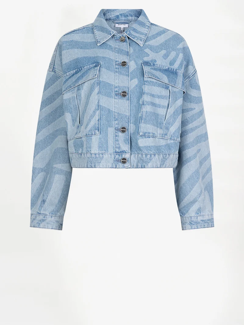 Spring printed denim jacket