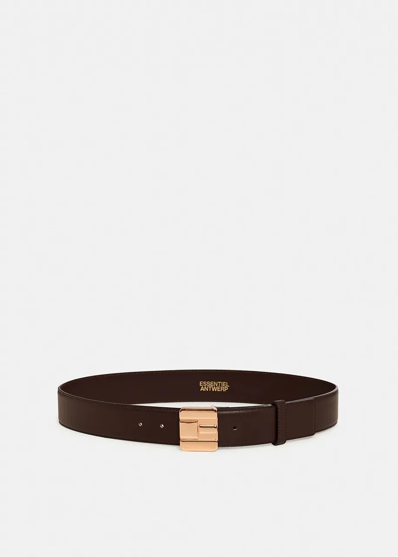 Gelt logo buckle leather belt - Cocoa Kiss