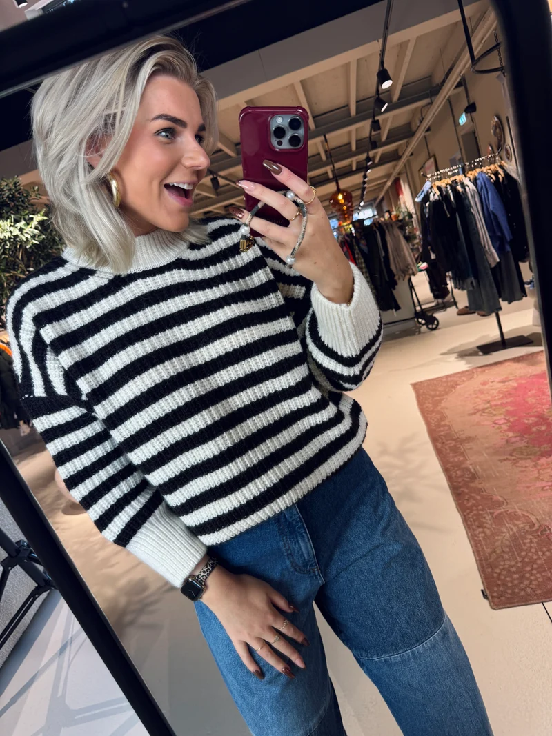 Jacquie striped knit pullover