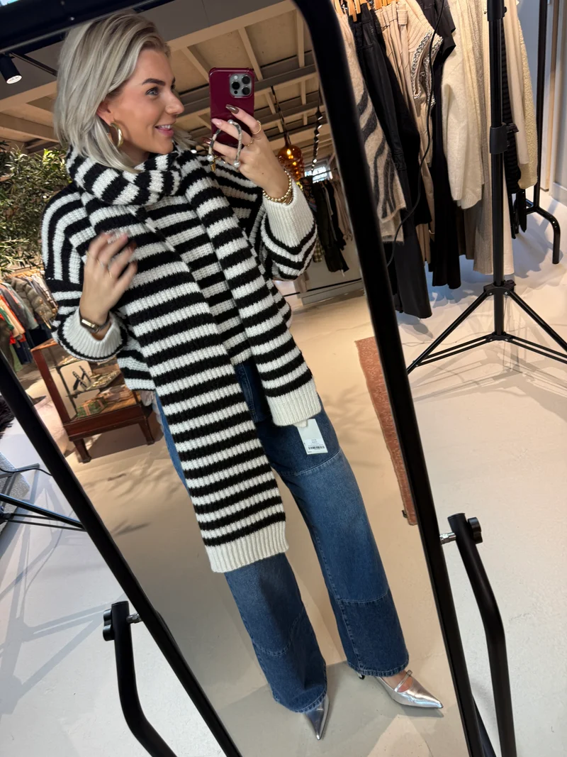 Jacquie striped knit pullover