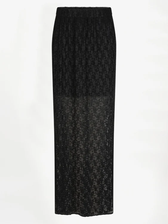 Ironic pleated lace skirt