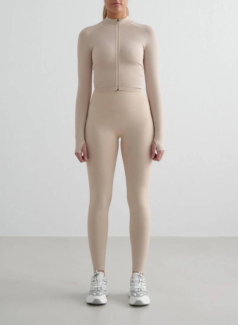 Clay Shape Seamless Zip Jacket