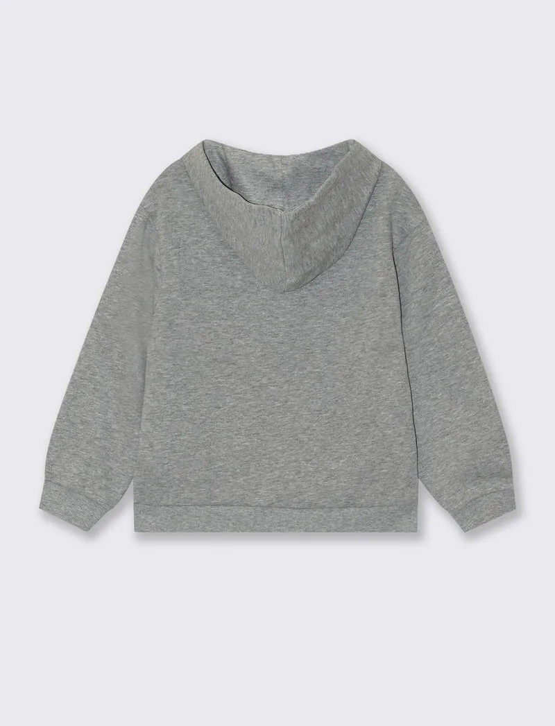 Felpa girocollo con stampa D10S - Grigio mel.