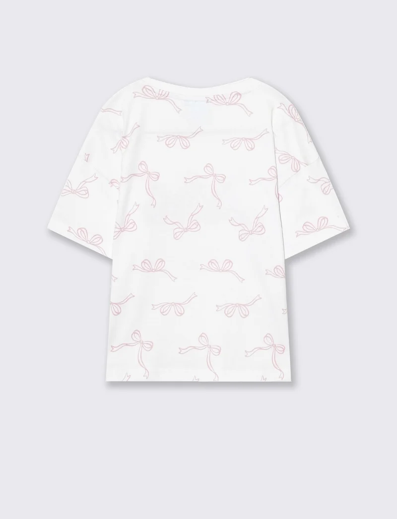 T-shirt bambina con stampa all-over D1OS - Bianco