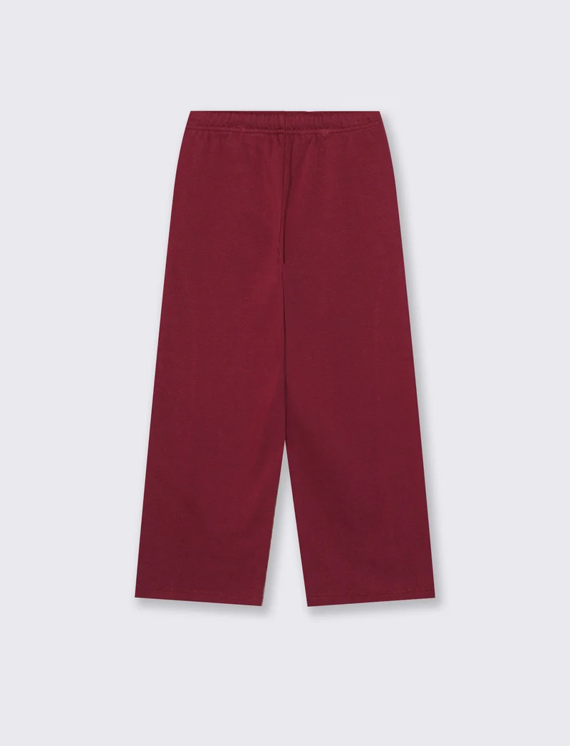 Jogger garzato da bambina gamba ampia - Ciliegia