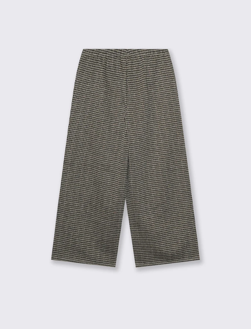 Pantalone gamba ampia elasticizzato - Beige