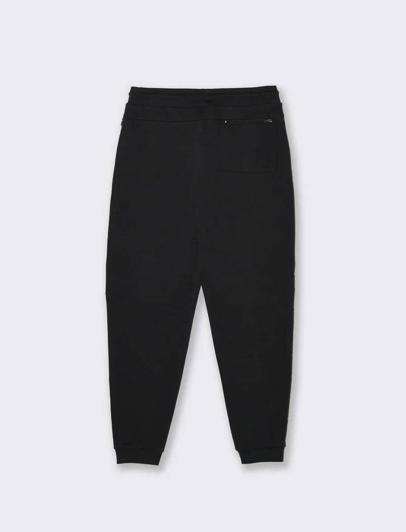 Pantaloni jogger in piquet doppiato - Nero