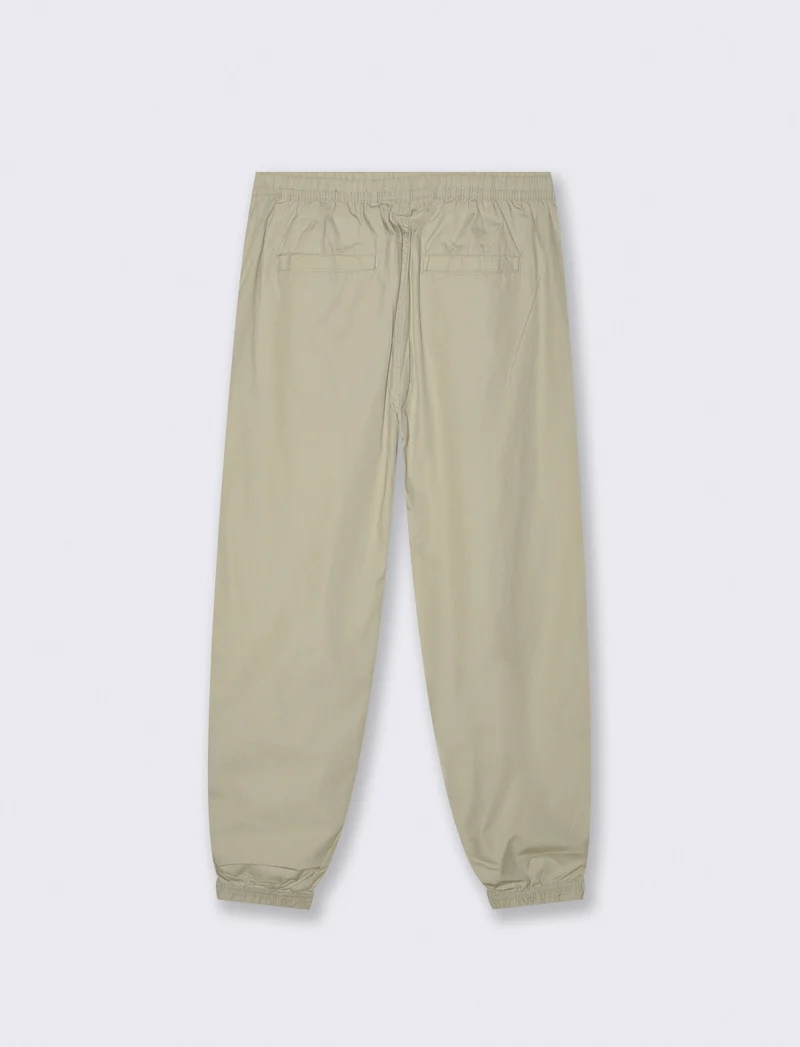 Pantaloni Jogger in Cotone con Vita Elastica - Grigio stone