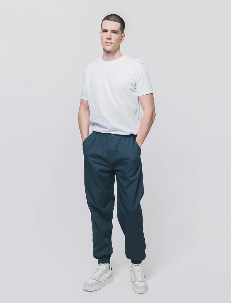 Pantaloni Jogger in Cotone con Vita Elastica - Avion