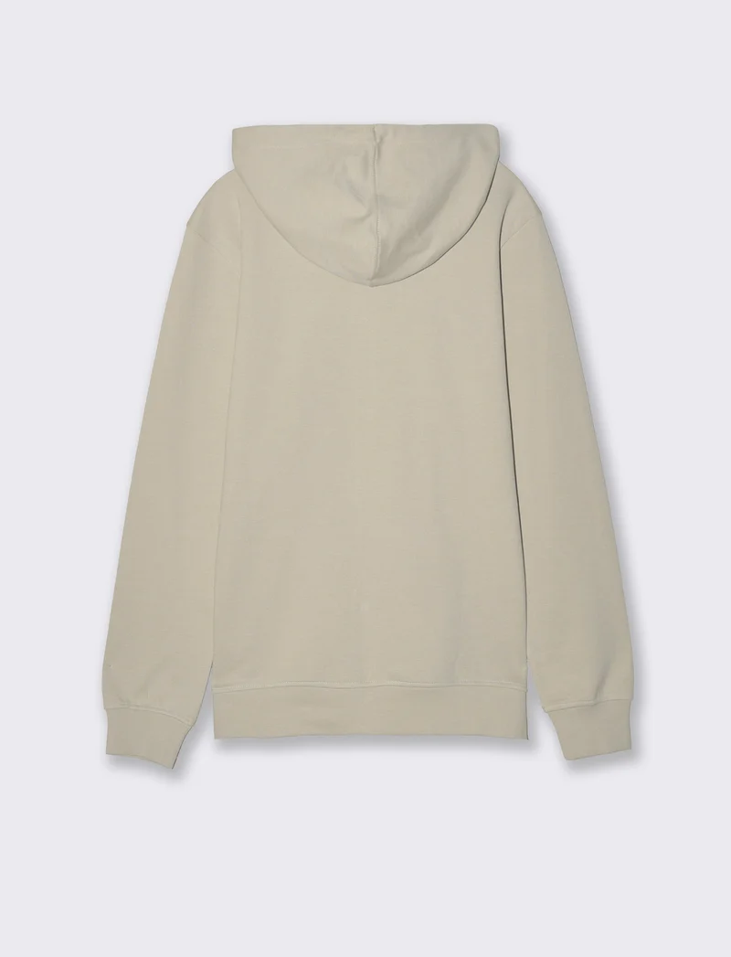 Felpa piquet con cerniera e cappuccio - Grigio ghiaccio
