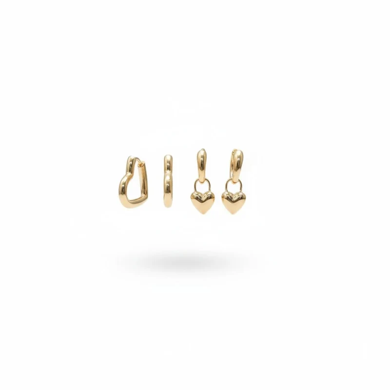 Orecchini: 2 Paia di Cuori - Oro
