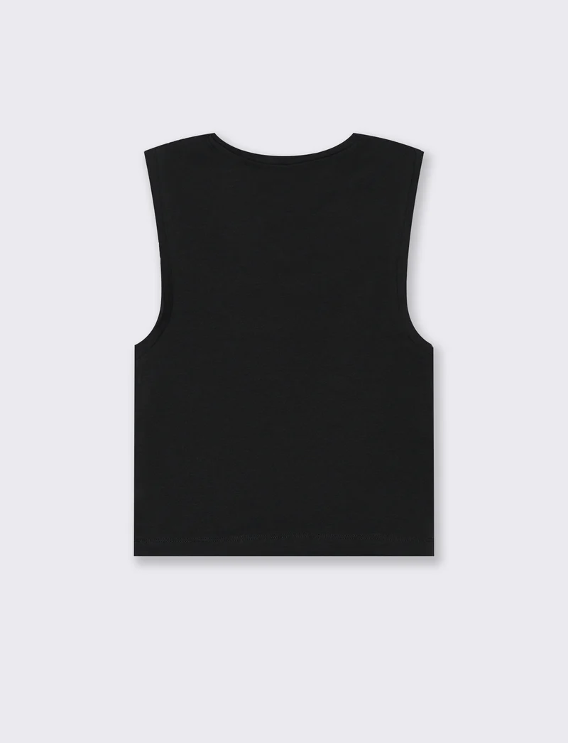 Top canottiera crop da donna - Nero