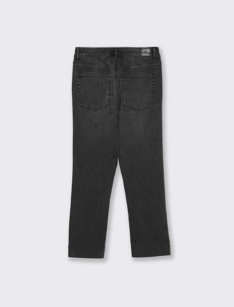 Jeans a gamba larga alla caviglia da donna - Nero