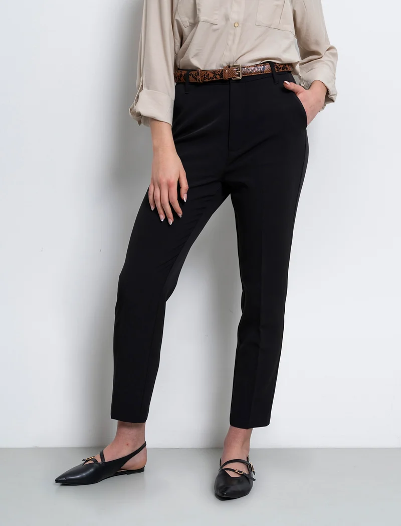 Pantalone skinny con cintura da donna - Nero