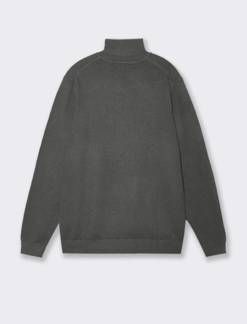 MAGLIA COLLO ALTO BASIC - Antracite melange